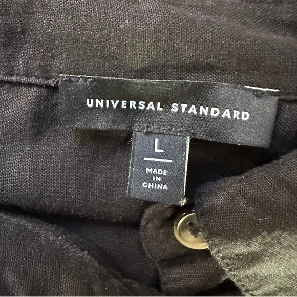 Universal Standard Black Linen Blend Hi Lo Tunic Top Size L - Picture 10 of 12
